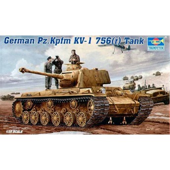 Trumpeter 00366 Сборная модель танка Pz Kpfw KV-1 756 (r) (1:35)