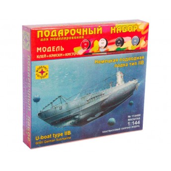 Моделист ПН114469 Сборная модель подводной лодки тип IIB. Подарочный набор (1:144)