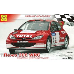 Моделист 604314 Сборная модель легкового автомобиля Пежо 206 WRC (1:43)