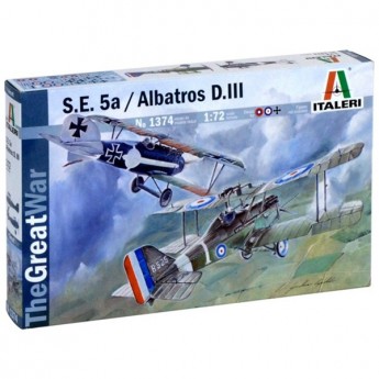 ITALERI 1374 Сборная модель военного самолета S.E.5a/Albatros D.III (1:72)