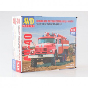 AVD Models 1077KIT Сборная модель автомобиля пожарная автоцистерна АЦ-40 (ЗИЛ-131) (1:43)