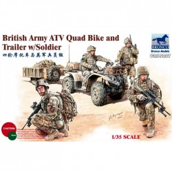 Bronco Models CB35207 Сборная модель мотоцикла British Army ATV Quad Bike and Trailer w/Soldier (1:35)