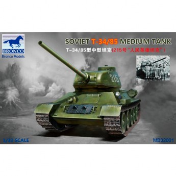 Bronco Models MB32001 Сборная модель танка Soviet T-34/85 Medium Tank (1:32)